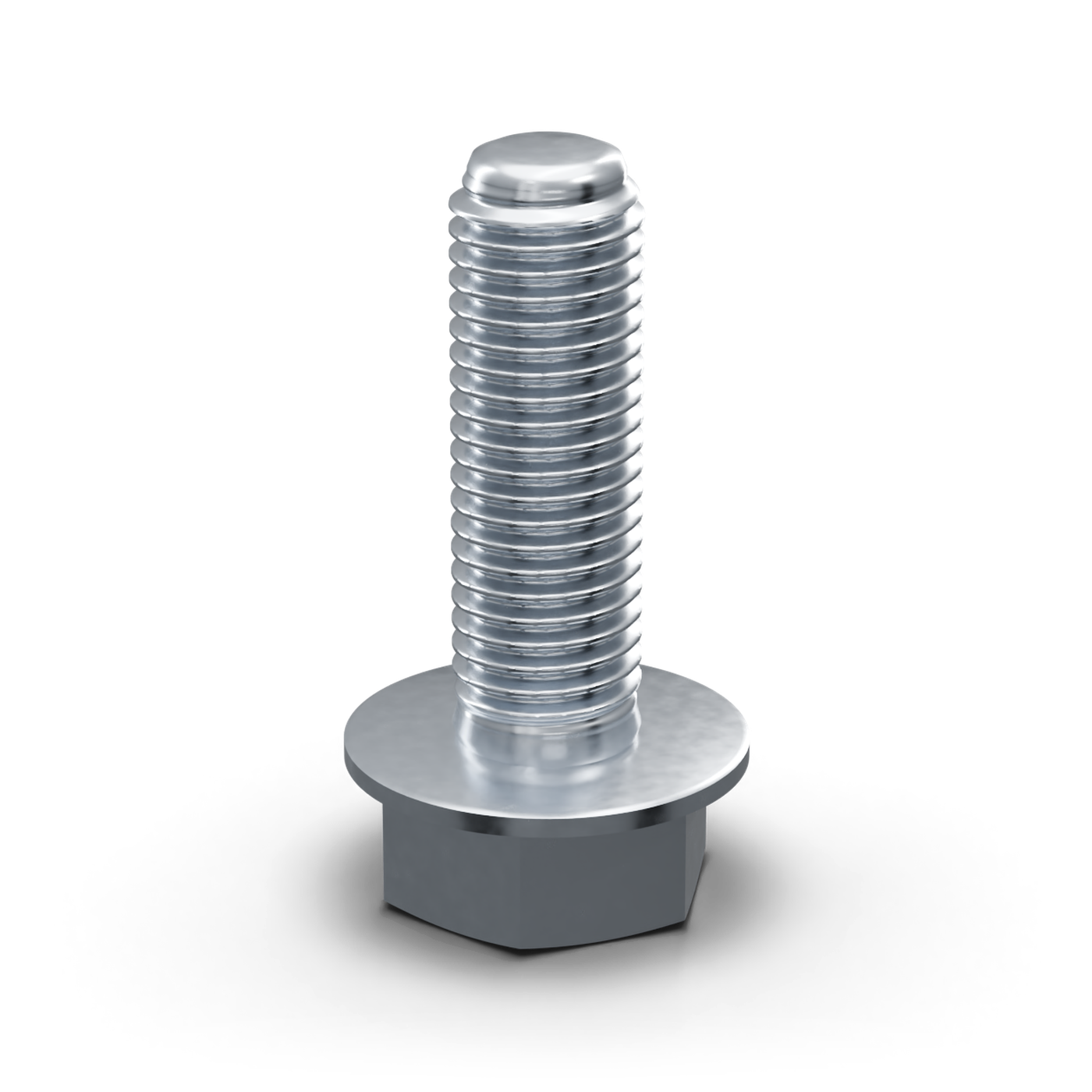 A hex washer-head bolt, cold formed and threaded